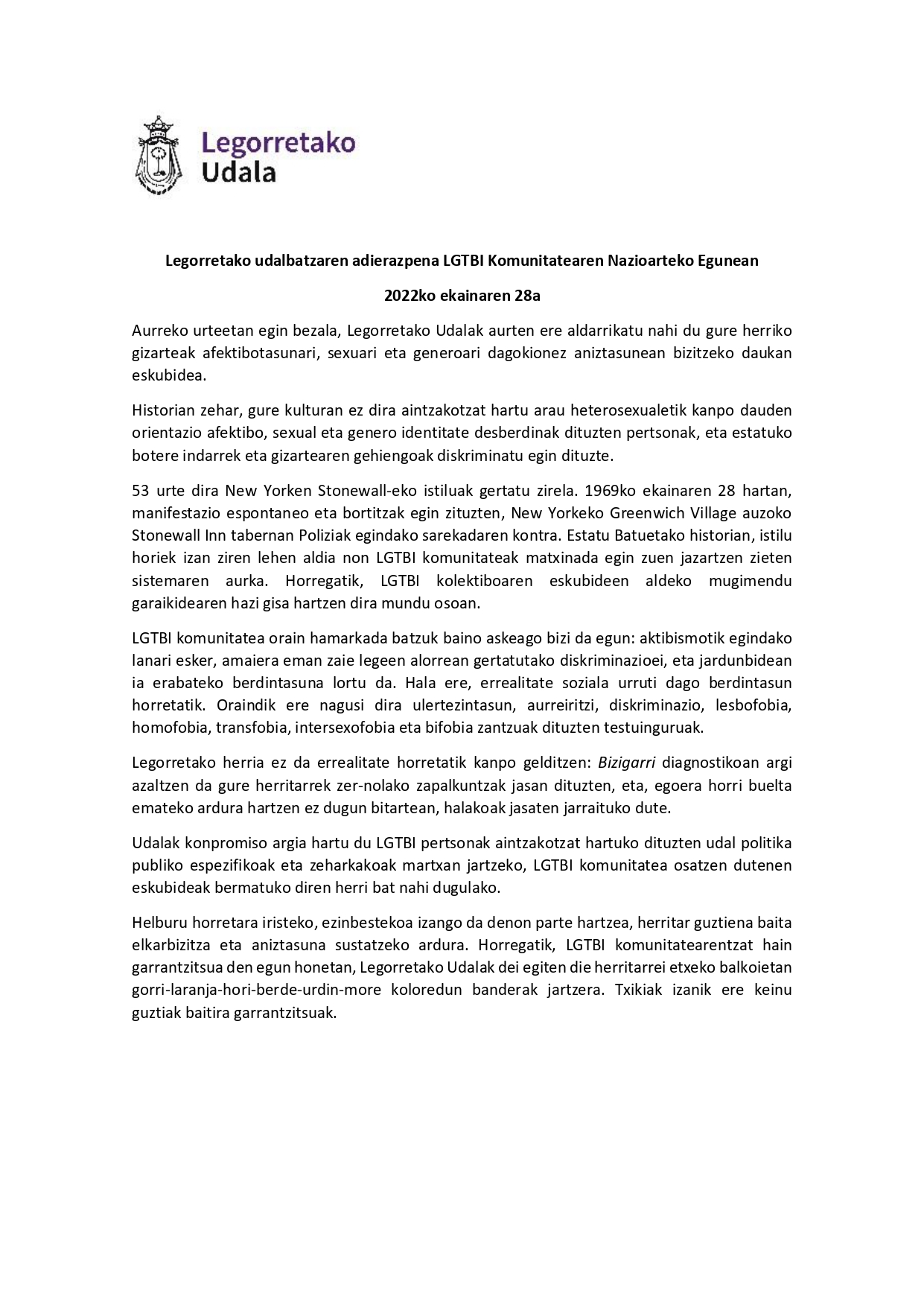 2022KO EKAINAREN 28 LEGORRETAKO UDALAREN ADIERAZPENA page 0001