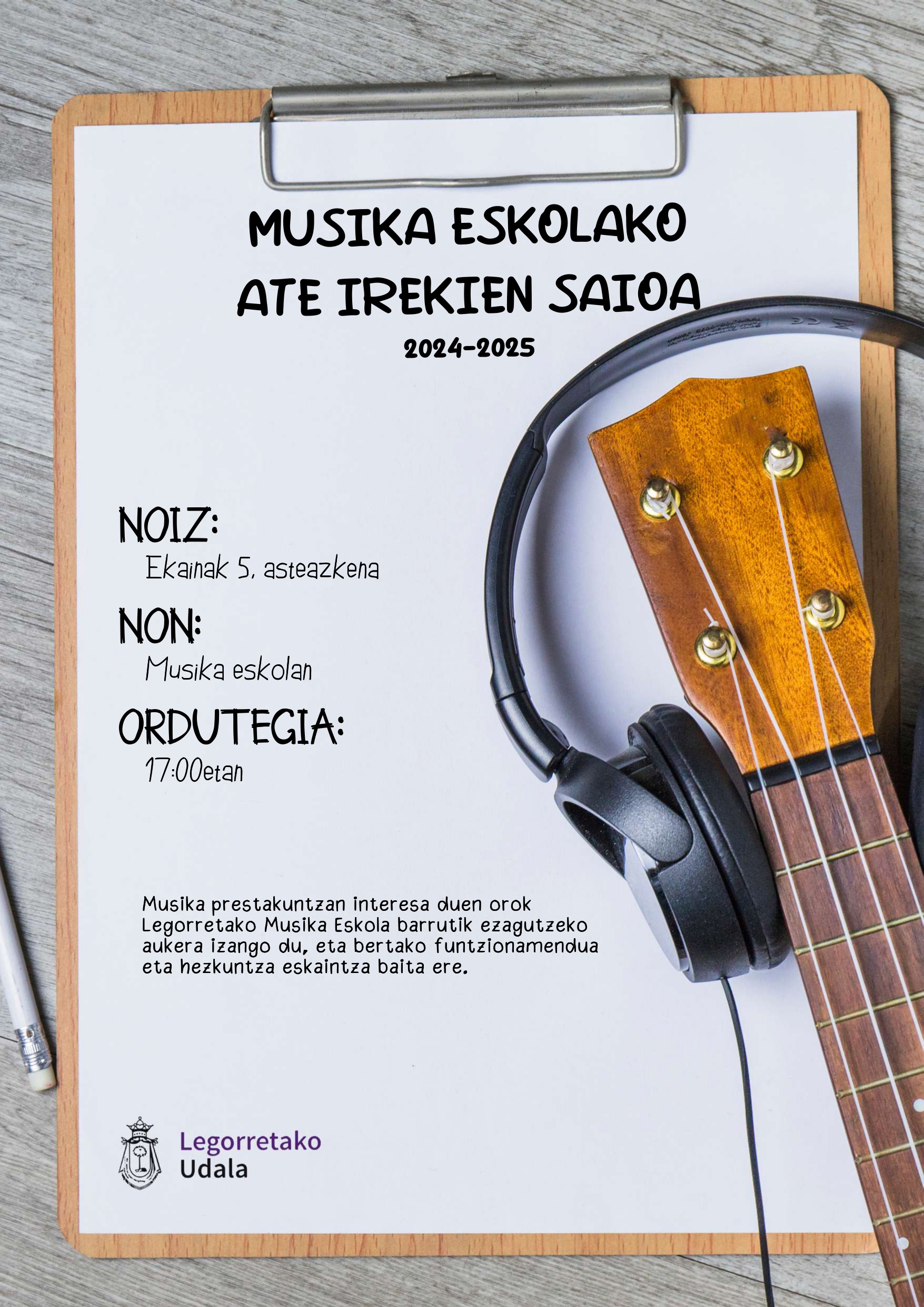 Musika eskola ate irekiak
