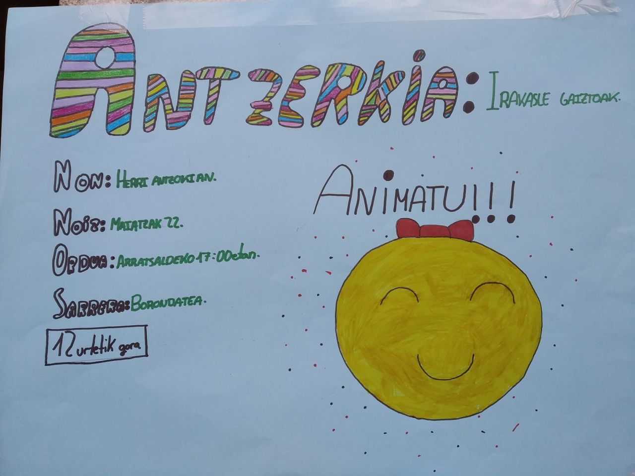Etzi, maiatzak 22, IRAKASLE GAIZTOAK antzezlana Herri Antzokian