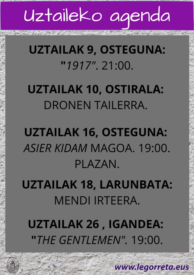 Actividades culturales, en julio