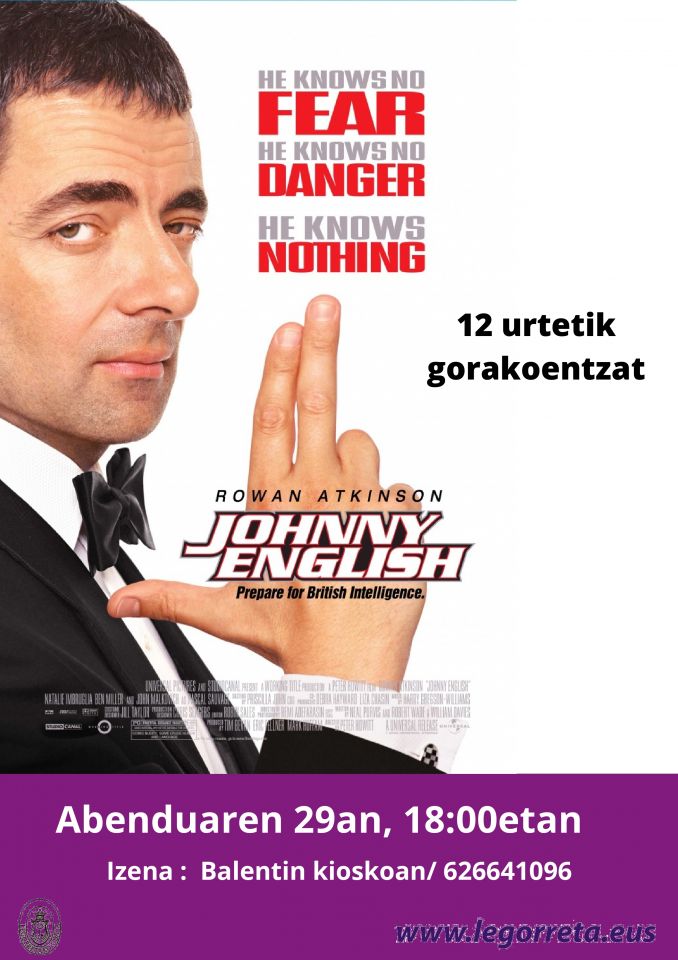 Mañana se proyectará la película "Johnny English", para mayores de 12 años
