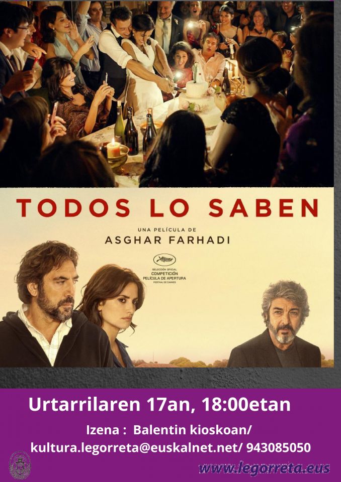 Película del domingo: "Todos lo saben"