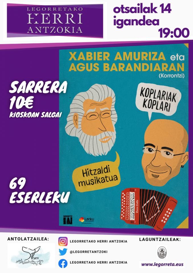 Actuación de Xabier Amuriza y Agus Barandiaran, el domingo