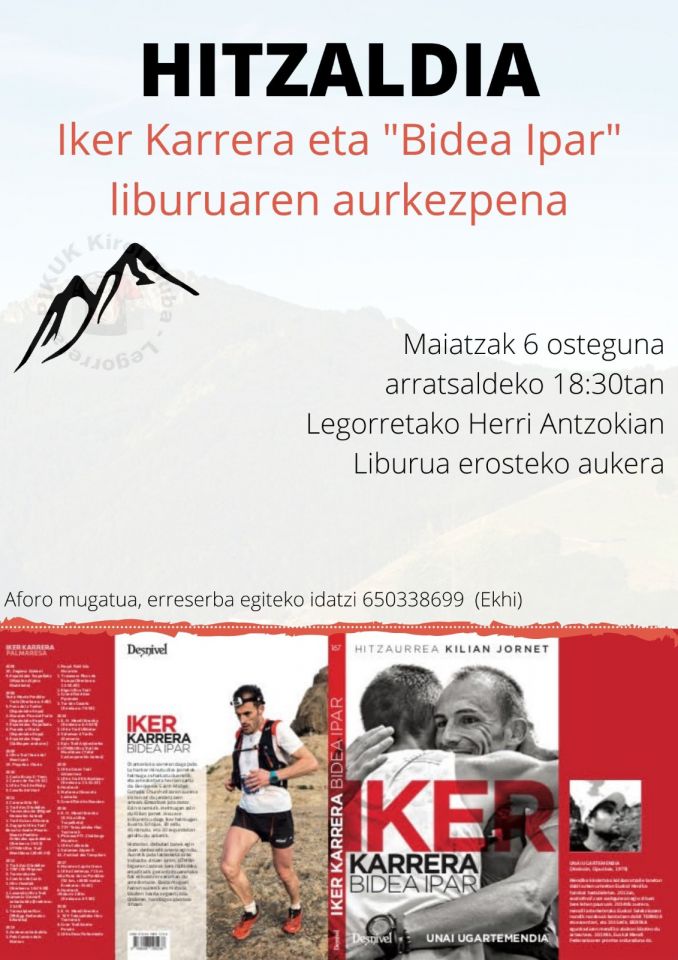 Iker Karreraren liburuaren aurkezpena eta solasaldia, ostegunean