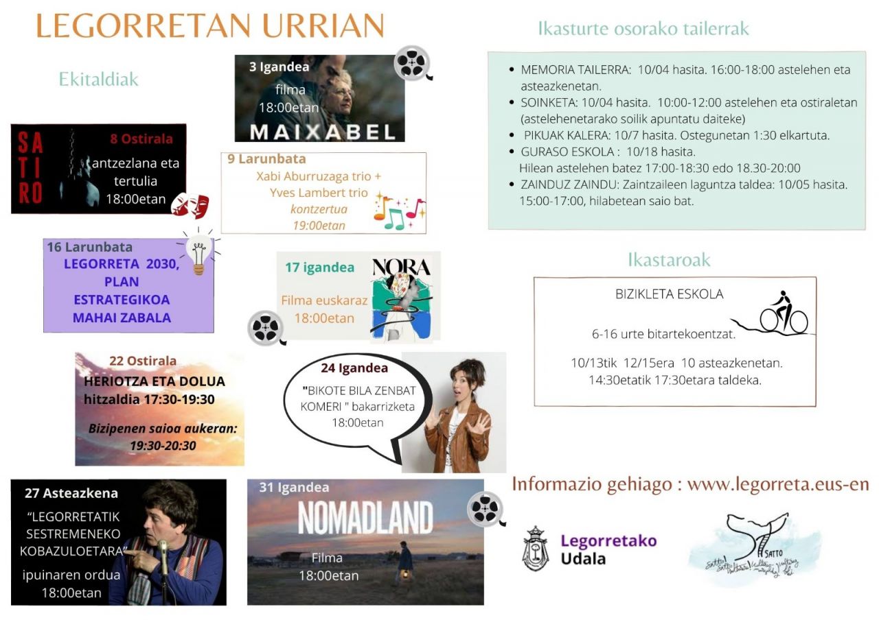 La agenda cultural de octubre viene repleta de actividades