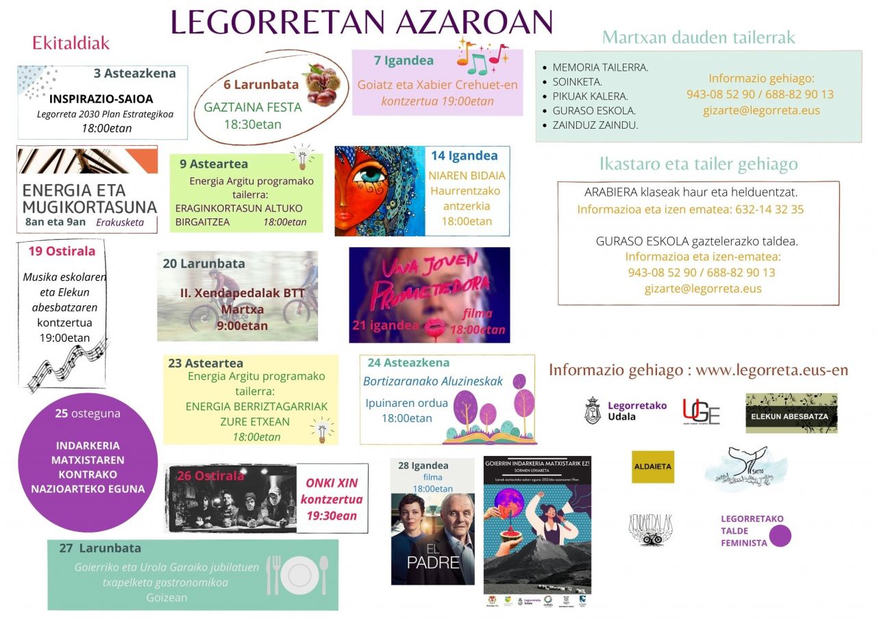 La agenda cultural de noviembre, a punto