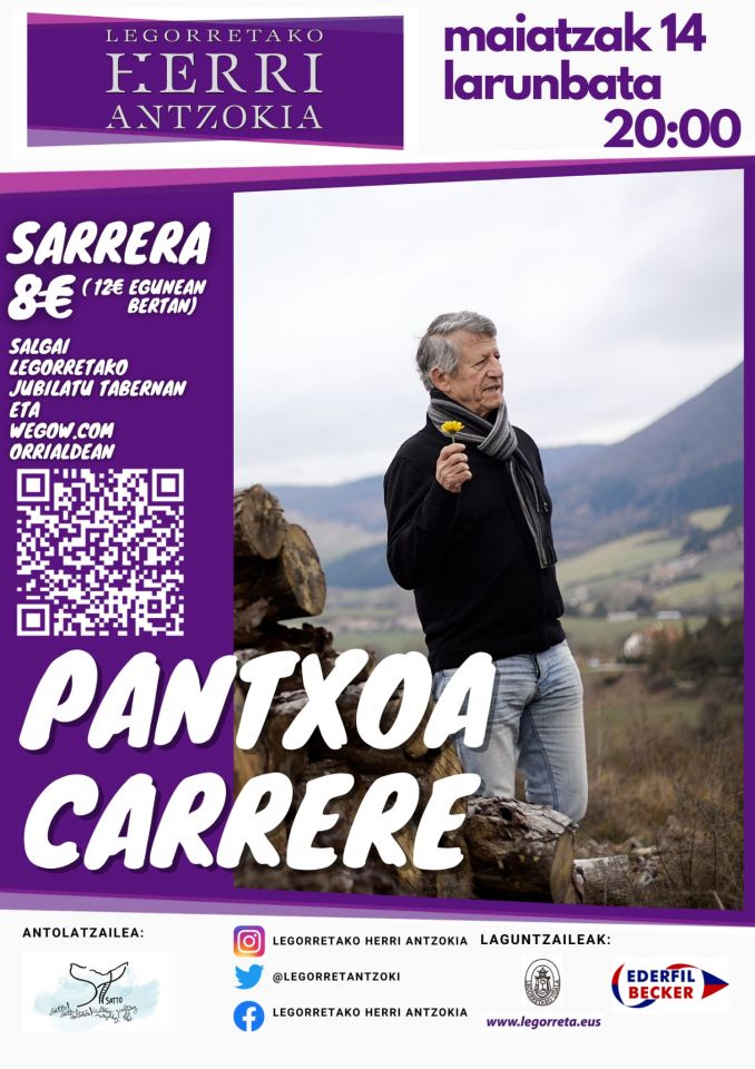 Las entradas para el concierto de Pantxoa Carrere ya están a la venta