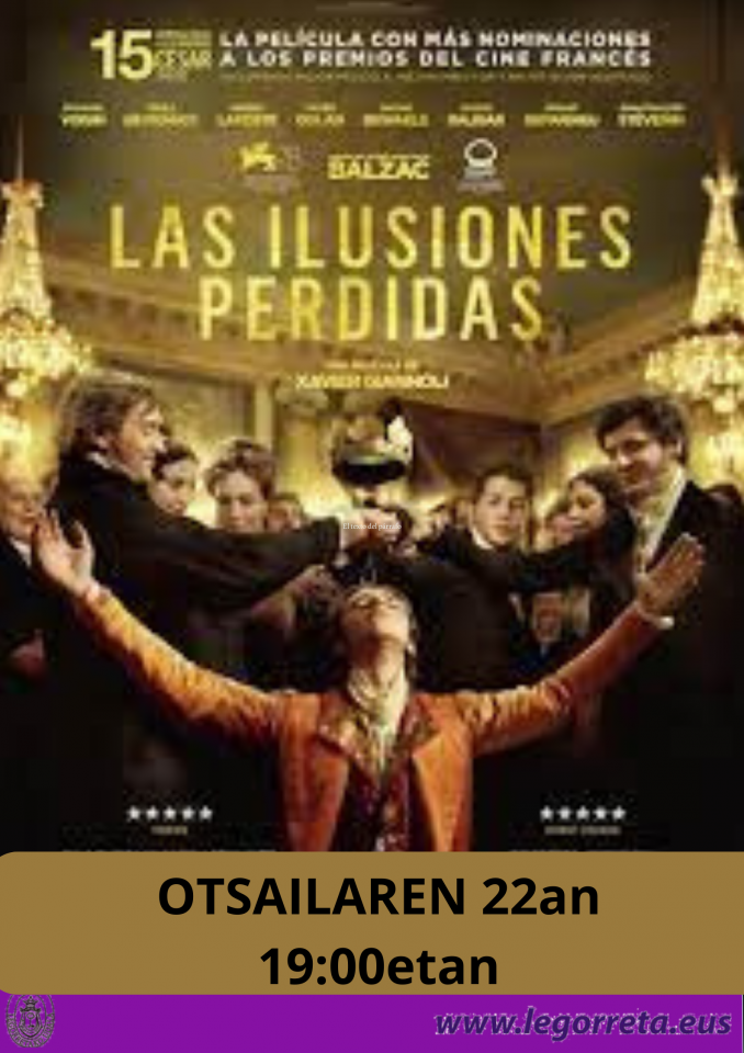 Mañana se proyectará la película 'Las ilusiones perdidas'