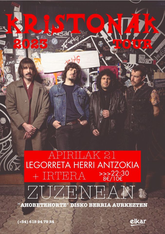 Las entradas para los conciertos de 'Irtera' y 'Kristonak' ya están a la venta