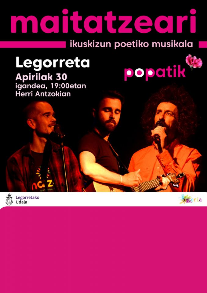 El grupo 'Popatik' ofrecerá una actuación poetico-musical, el domingo