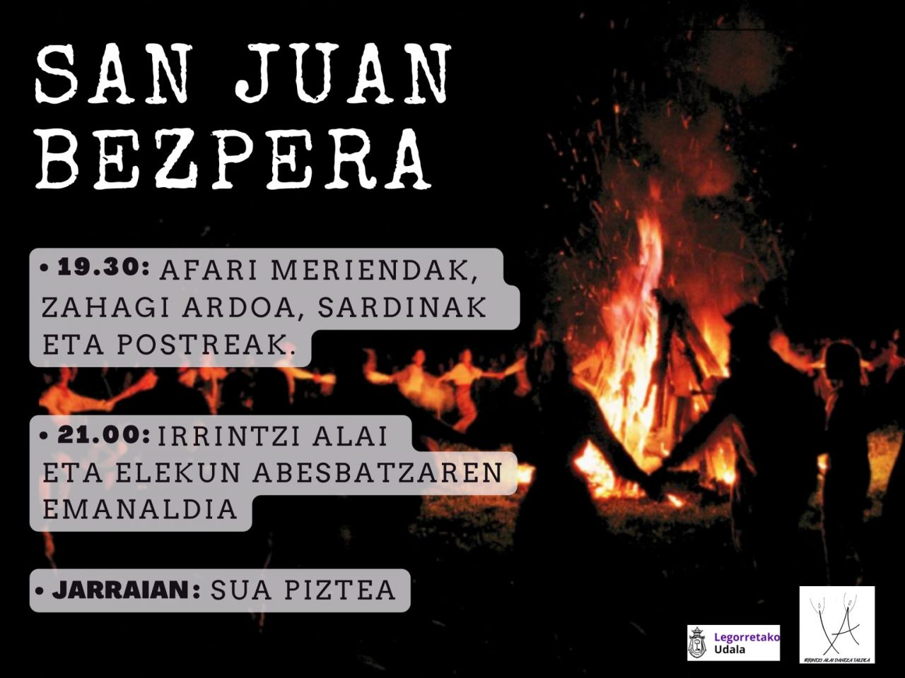 Dantza, kantua eta sua izango dira San Joan bezperako protagonistak