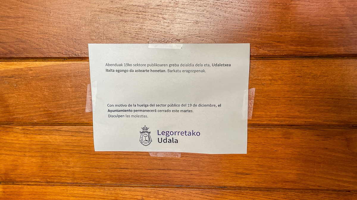 El Ayuntamiento permanecerá cerrado mañana, martes, por la huelga del sector público