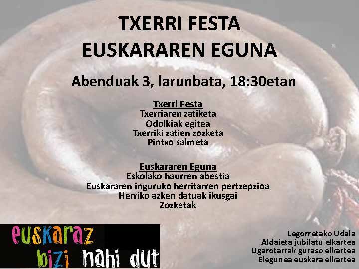 Euskararen eguna eta txerri festa larunbatean