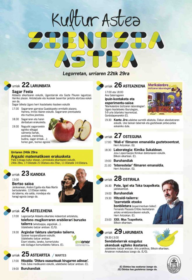 Kultur Astea Zientzia Astea izango da aurten
