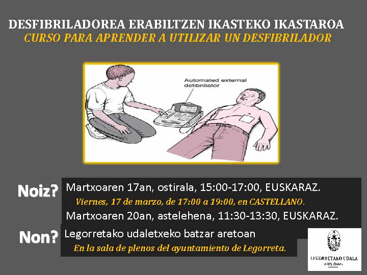 Curso para aprender a utilizar un desfibrilador