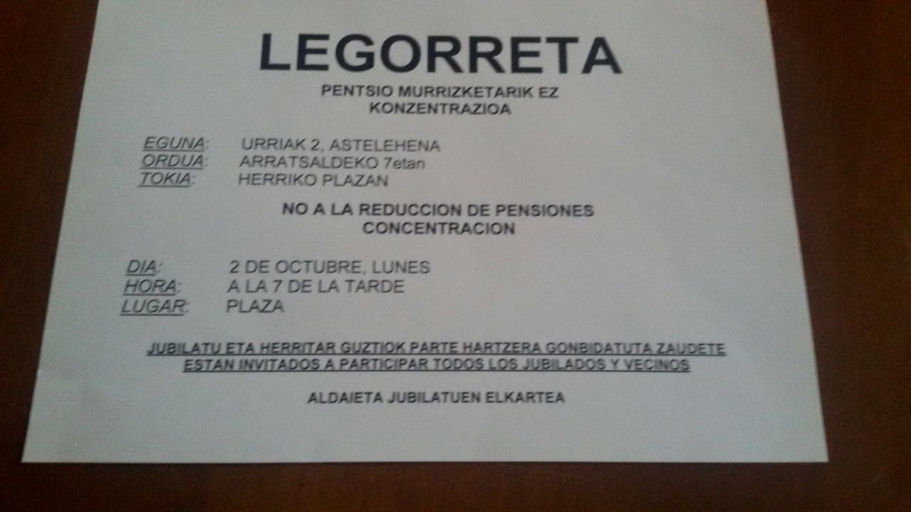 Concentración contra la reducción de pensiones