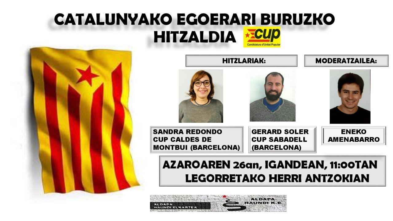 CUPeko kideen hitzaldia Zapasen 39. urteurrenean